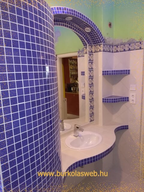 fürdőszoba felújítás ívelt mosdóval
